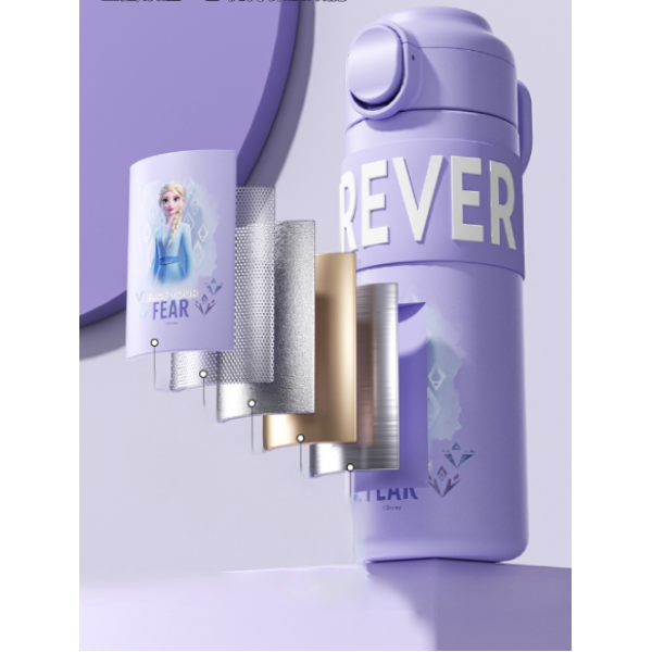 Термос дитячий з датчиком температури, Disney «Ельза», 400 мл, фіолетовий