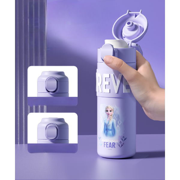 Термос дитячий з датчиком температури, Disney «Ельза», 400 мл, фіолетовий