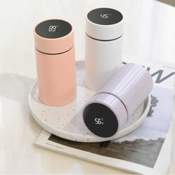 Термос-чашка з температурним дисплеєм та ситом, різні кольори, 200 мл