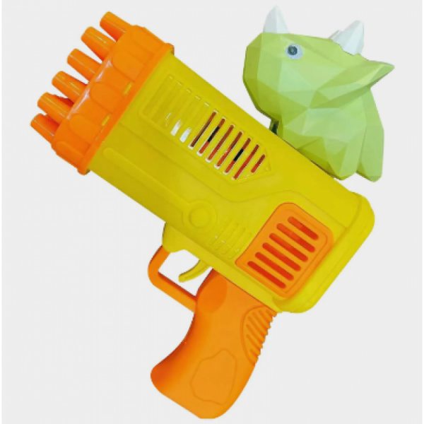 Пистолет пузырьковый Bubble Shooter Dinosaur, детский генератор мыльных пузырей, 32 отверстия, 2 цвета