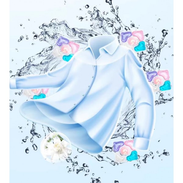Гелевые капсулы для стирки "Clean", 5 в 1, из гардении ароматом, 30 шт