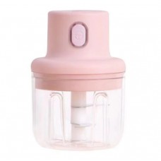Міні подрібнювач-блендер для фруктів та овочів, 250мл, зарядка від USB, рожевий