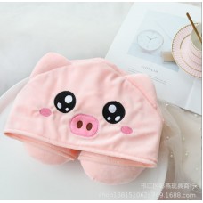 Подушка в дорогу з капюшоном рожева свинка, 1 шт