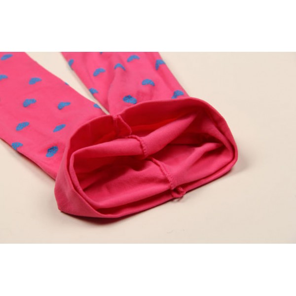 Колготки дитячі білі з рожевими сердечками, 1 пара, 100 Den, 105-130 см