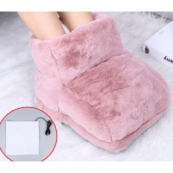 Грілка електрична для ніг, USB-грілка з високим верхом, обігрівач для ніг, рожевий