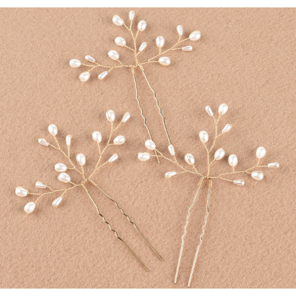 Шпилька для волосся "Different", з перлинами, два кольори, 7х11 см Шпилька для волосся "Different", з перлинами, два кольори, 7х11 см