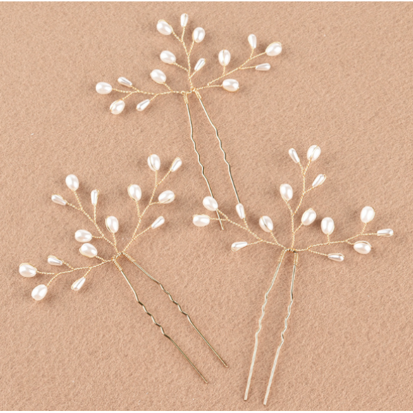 Шпилька для волосся "Different", з перлинами, два кольори, 7х11 см Шпилька для волосся "Different", з перлинами, два кольори, 7х11 см