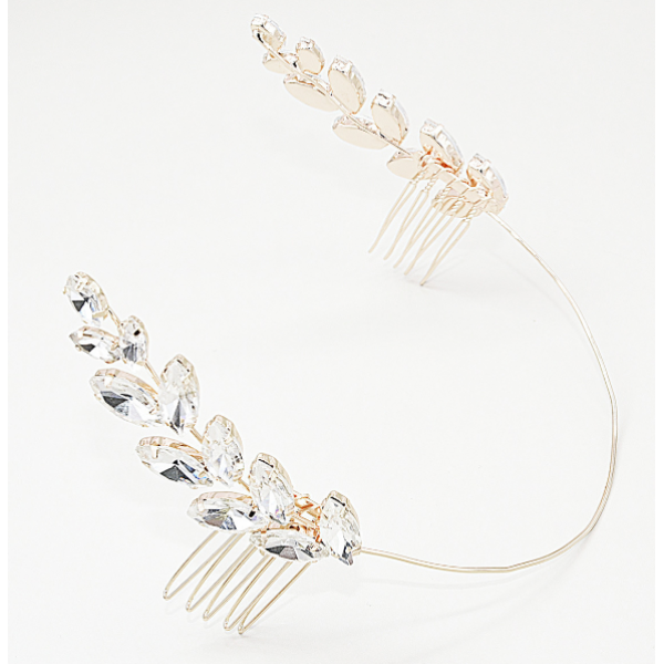 Шпилька - гребінець для волосся з кристалами "Magic", золото, 30 см