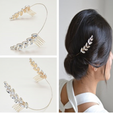 Шпилька - гребінець для волосся з кристалами "Magic", золото, 30 см