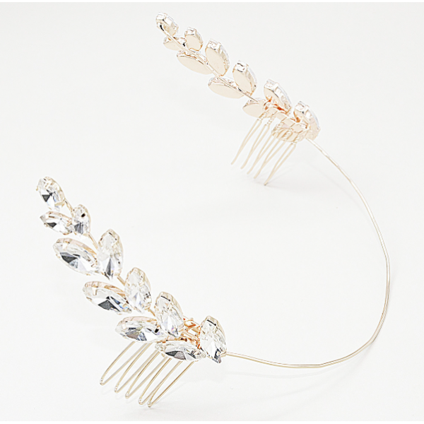 Шпилька - гребінець для волосся з кристалами "Magic", золото, 30 см