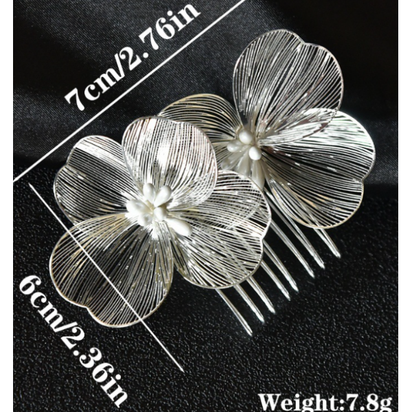 Шпилька для волосся у формі квітки, 2 кольори, 6х7 см