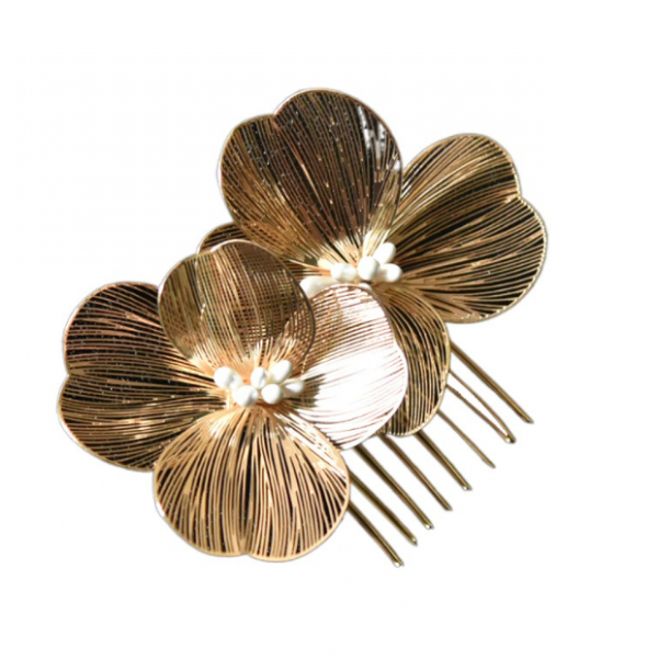 Шпилька для волосся у формі квітки, 2 кольори, 6х7 см