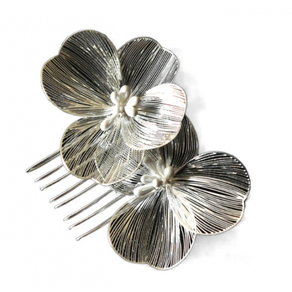 Шпилька для волосся у формі квітки, 2 кольори, 6х7 см