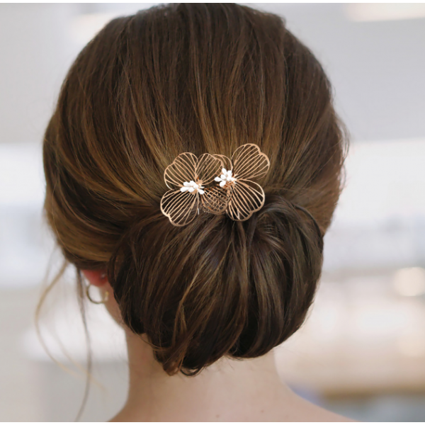 Шпилька для волосся у формі квітки, 2 кольори, 6х7 см