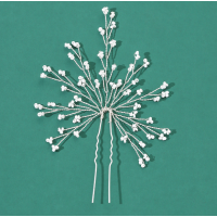 Шпилька для волосся з перлами "White Flower", срібло