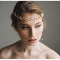 Шпилька - гребінець для волосся зі стразами, золото, 30 см