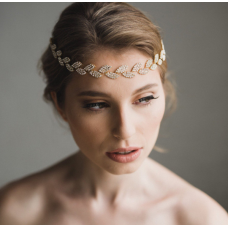 Шпилька - гребінець для волосся зі стразами, золото, 30 см