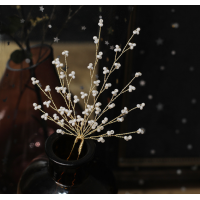 Шпилька для волос с белым бисером, золото