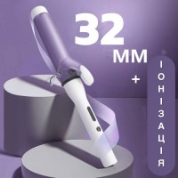 Плойка для волосся, стайлер для завивки локонів, фіолетовий, діаметр 32 мм