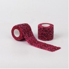 Бинт еластичний Coban 7,5 см, фіксуючий, самозакріплюючий, бинт Кобан, аутоадгезійний бинт, рожевий леопард, 7,5 см х 4,5 м