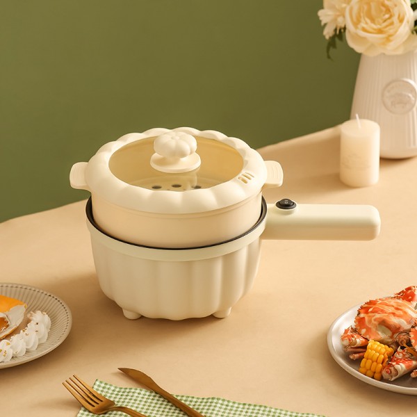 Каструля  електрична з антипригарним покриттям та пароваркою, молочна, 2 л