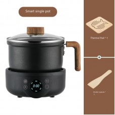 Каструля з електричною підставкою багатофункціональна, для приготування їжі, чорна, 1800 мл