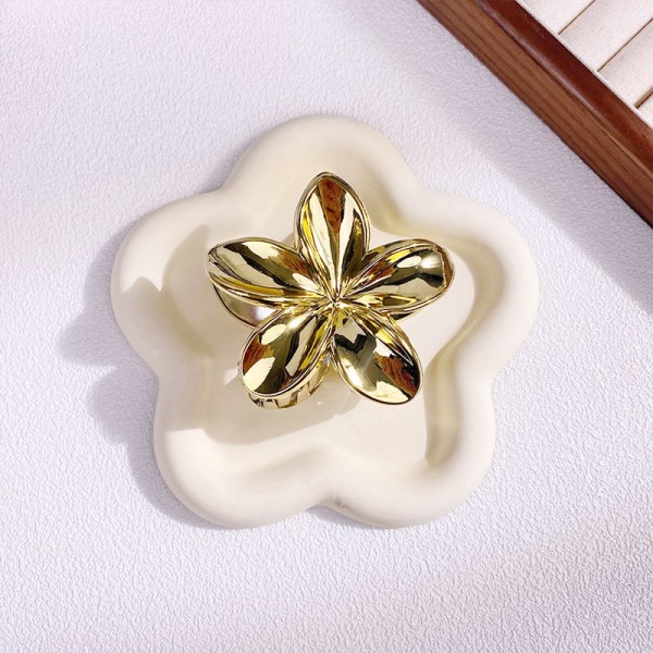 Затискач для волосся «Shiny Metal Flower», прикраса для зачіски, 6 см, 4 кольори