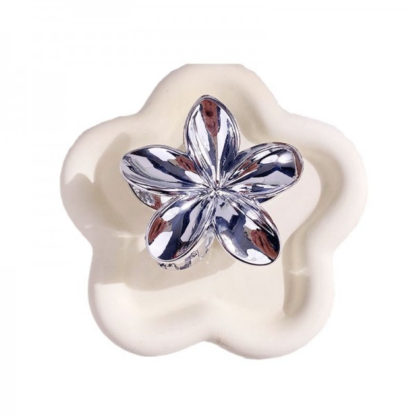 Затискач для волосся «Shiny Metal Flower», прикраса для зачіски, 6 см, 4 кольори