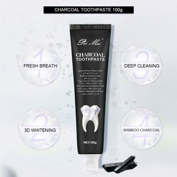 Відбілююча зубна паста з бамбуковим вугіллям Pei Mei Charcoal Toothpaste, 100 г