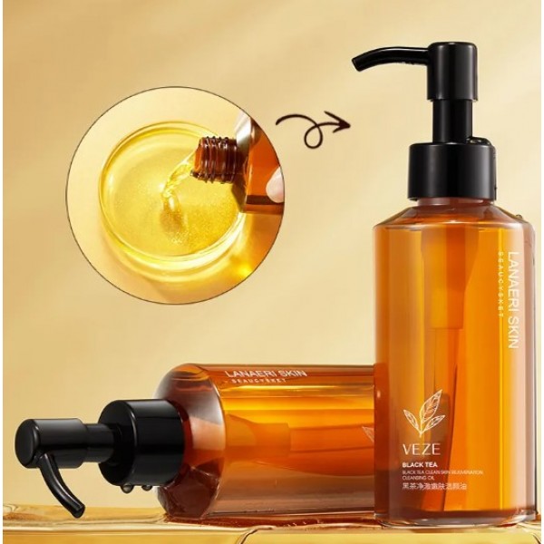 Гідрофільна олія з екстрактом чорного чаю, для очищення обличчя, VEZE Black Tea Clean Skin Rejuvenation Cleansing Oil, 150 мл