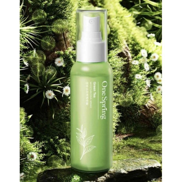 Зволожуючий спрей для обличчя та тіла One Spring Green Tea Moisturizing Spray, з екстрактом зеленого чаю, 100 мл Зволожуючий спрей для обличчя та тіла One Spring Green Tea Moisturizing Spray, з екстрактом зеленого чаю, 100 мл