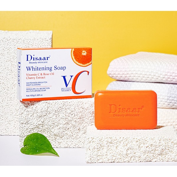 Мило відбілююче Disaar Whitening Soap, з вітаміном С та екстрактами вишні і шипшини, 100 г
