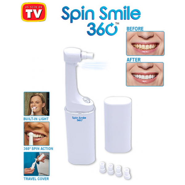 Електрична зубна щітка Spin Smile 360 Professional Grade Tooth Polisher, щітка для відбілювання зубів 