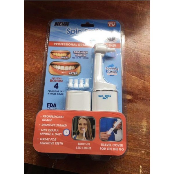 Електрична зубна щітка Spin Smile 360 Professional Grade Tooth Polisher, щітка для відбілювання зубів 