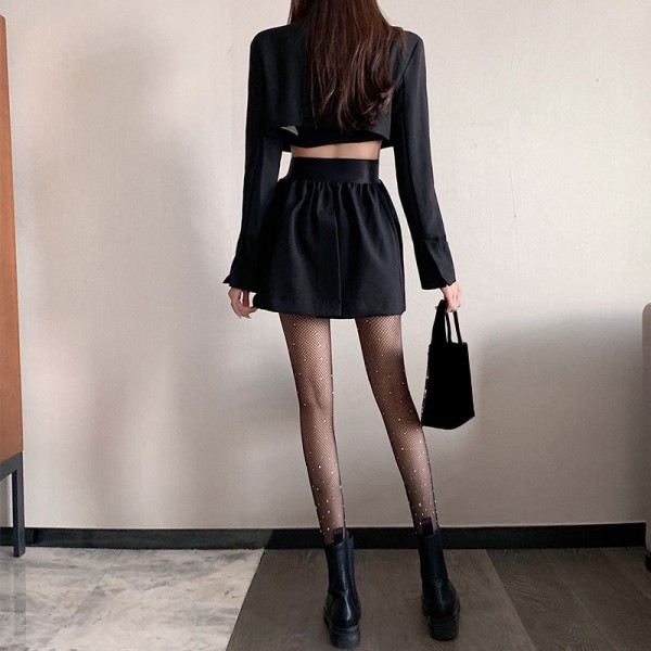 Колготи зі стразами, жіночі, чорні, 1 шт