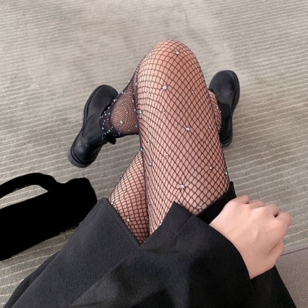 Колготи зі стразами, жіночі, чорні, 1 шт