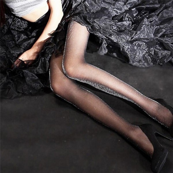Колготи мерехтливі з люрексом, жіночі блискучі колготки, чорні, 1 шт Колготи мерехтливі з люрексом, жіночі блискучі колготки, чорні, 1 шт
