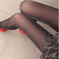 Колготи мерехтливі з люрексом, жіночі блискучі колготки, чорні, 1 шт 