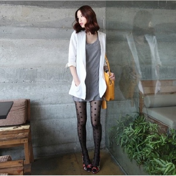 Колготи в горошок, ультратонкі, жіночі капронові колготки, розмір 36-39, два кольори