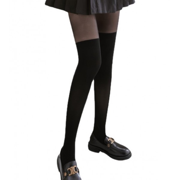 Колготи тонкі з імітацією панчох, чорні жіночі колготки, 1 шт