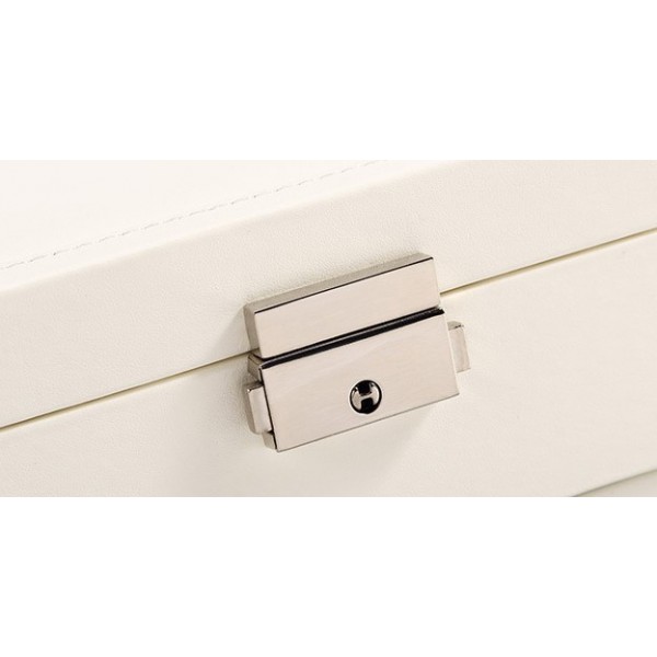 Органайзер для прикрас двоярусний, на ключику, із дзеркалом та висувною шухлядкою, 16×16×11 см