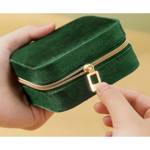 Органайзер для прикрас, велюровий, на блискавці, скринька для зберігання ювелірних виробів, 10x10x5 см