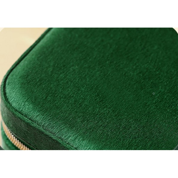 Органайзер для прикрас, велюровий, на блискавці, скринька для зберігання ювелірних виробів, 10x10x5 см