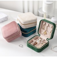 Органайзер для прикрас, велюровий, на блискавці, скринька для зберігання ювелірних виробів, 10x10x5 см