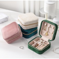 Органайзер для прикрас, велюровий, на блискавці, скринька для зберігання ювелірних виробів, 10x10x5 см