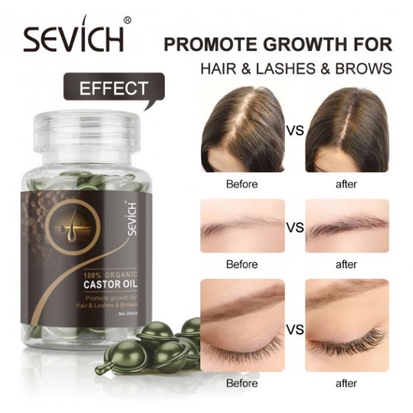 Капсули для росту волосся, вій та брів Sevich, 30 шт