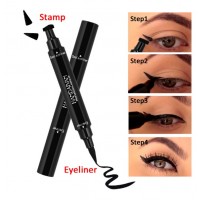 Подводка – фломастер для глаз Handaiyan, двусторонняя со штампом, водонепроницаемая, черный карандаш для глаз