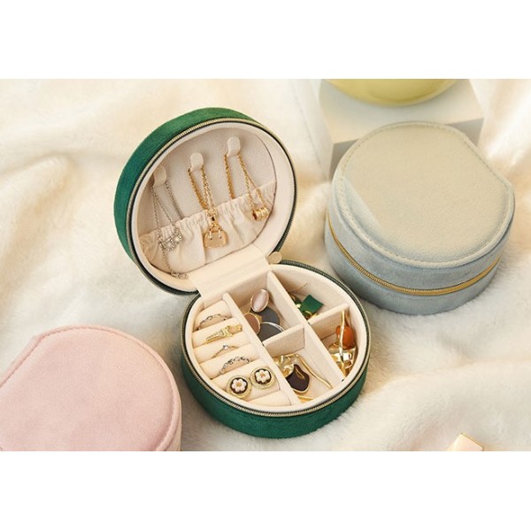 Органайзер для прикрас, фланелевий, на блискавці, скринька для зберігання ювелірних виробів, 11х 10,5х 5,5 см