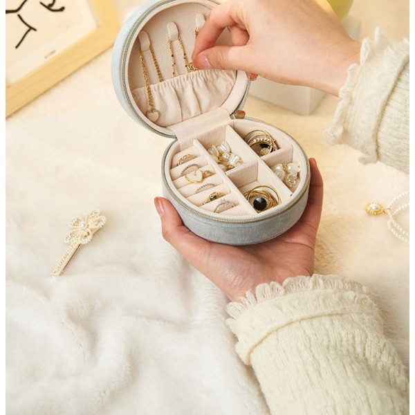 Органайзер для прикрас, фланелевий, на блискавці, скринька для зберігання ювелірних виробів, 11х 10,5х 5,5 см