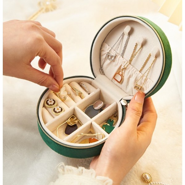 Органайзер для прикрас, фланелевий, на блискавці, скринька для зберігання ювелірних виробів, 11х 10,5х 5,5 см